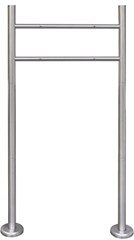 LoogCape Support de boîte aux lettres en acier inoxydable pour double boîte aux lettres, pied résistant aux intempéries avec plaque de montage, ancrage au sol, cadre robuste pour entrée, jardin, allée