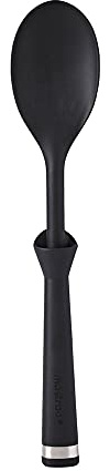 MASTRAD - Cuillère en silicone Stand-up - Cuisine et Pâtisserie - Ne Raye Pas Les Casseroles - Collerette Pour Le Jus - Noir