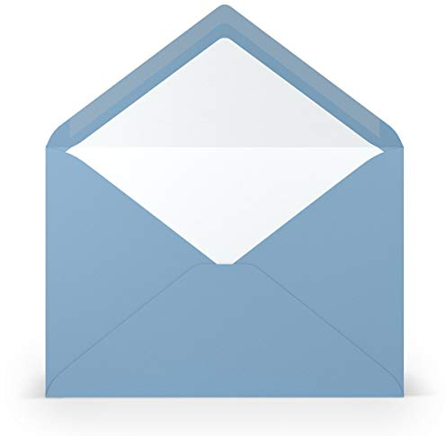 PAPERADO 25 Briefumschläge DIN C5 Dunkelblau gerippt Hell-Blau - 100 g/m² Kuvert Ohne Fenster 15,7 x 22,5 cm - Umschläge mit Nassklebung spitzer Klappe