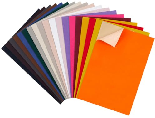 BENECREAT 20PCS Mixed Color Velvet Adhesive Back Sheet 29.5x20cm Jewelry Box Liner Fabric, Durable and Water Resistant for Art and Craft Making