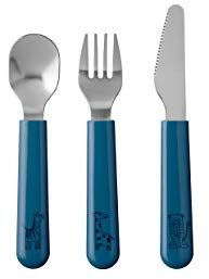 Mepal – Set di posate per bambini 3 pezzi – Deep blue – posate per bambini – set di posate per bambini con forchetta, coltello, cucchiaio per bambini – lavabile in lavastoviglie