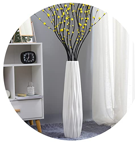 White Ceramic Vase, 17.7 Tall Floor Vase Large Flower Vase Decorative Vases for Modern Home Decor Living Room Office Bedroom Table Centerpieces Shelf Kitchen Wedding Farmhouse Décor