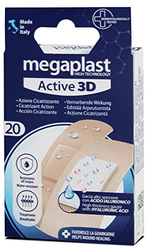 Paquet de 20 pansement 3D active action cicatrisante, bandes de taille différente de soins - Format 7 x 2 cm/ 7 x 2.4 cm -JUANIO-