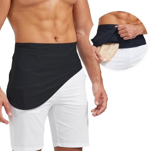 Heagimed Cinturón De Ostomía Negro, Faja De Colostomía, Funda Para Bolsa De Ostomía, Bolsillo interior para bolsa de ostomia para deporte y natación, Suministros De Ostomía, Talla S (27-31)