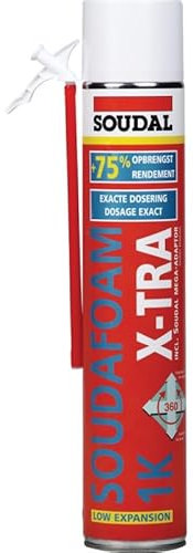 Soudafoam X-tra 1K - Schiuma poliuretanica manuale ad alta efficienza, 0,75 l, aerosol