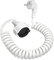 Cable de alimentación en Espiral, Alargador en Espiral, extensión Espiral elástica de 0.58 m a 2 m MAX, Extensión de Contacto de protección, Cable de extensión IP20 (230V/16 A), Blanco