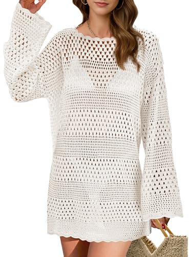 Buauty Womens Crochet Swimsuit Cover Up Swim Bikini Cover Ups Bathing Suits Swimwear 2026 Summer Beach Dress Vacation Outfit