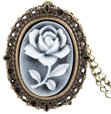 KQISANGM Reloj De Bolsillo Vintage Reloj De Bolsillo De Cuarzo Collar De Dama De Flor Bonita para Mujeres Damas Novias Regalos para Niñas Joyería Colgante Vintage Relojes De Cadena, Estilo 02, Cadena