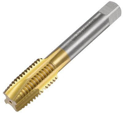 QUARKZMAN Maschio Filettatura Spina Spirale M20 x 2.5 Filetti Rettificati H2 4 Scanalature Acciaio Alta Velocità Hss 6542, Rivestimento Titanio Punte Filettatura Metrica Riparazione Filetti
