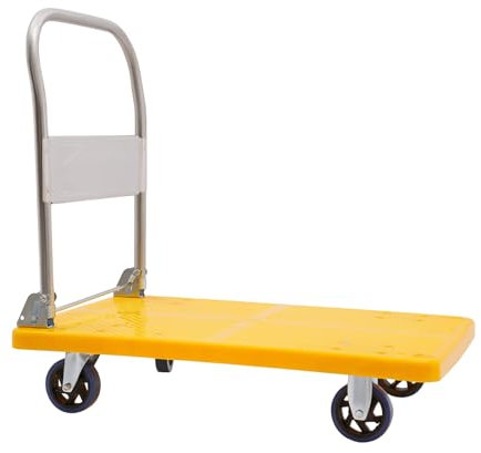 Chariot Plateforme Pliable,Chariot à roulettes Pliable,Chariot de Transport Capacité de Charge 300kg,Antidérapant, 4 Roues Plateau Roulant,avec Poignée
