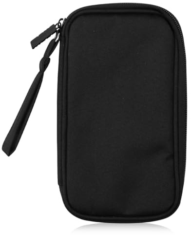 Lotsdonxia Electronics Organizer Bag, Portable Travel Cable Storage Case for Power Bank, Hard Drive, Charger, Cables - Compact Zippered Pouch, Black (1-Pack)