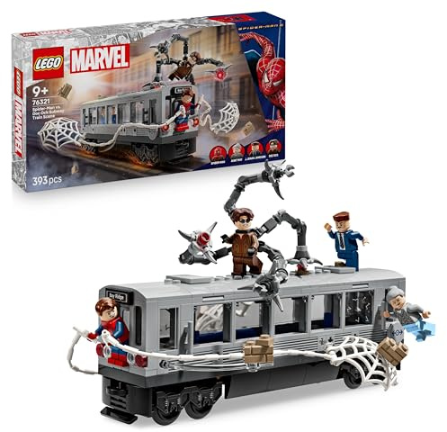 LEGO ǀ Marvel Spider-Man Contro Doc Ock: Duello sul Treno - Giocattolo da Esposizione con 4 Minifigure - Regalo da Collezione Da Supereroi per Bambini da 9 Anni in su Fan del Film - 76321