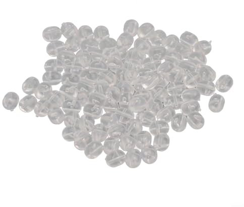 Perline trasversali trasparenti per esche da pesca, 100 perline di forma ovale con fori da 0 8 mm per una maggiore visibilità (trasparente medio)