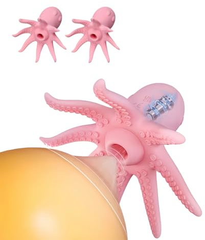 LZMYZ 2 Oktopus Elektrische Brustmassagegeräte Nippel Vibrator mit 10 Vibrationsmodi Saugmodus Electric Breast Clitoris Lecken Brust Massager Stimulator Nippel Stimulation Sexspielzeug für Frauen