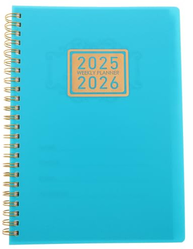 DIKACA Planificador Diario 2025-2026 A5 Color Verde Claro Cuaderno de Gestión del Agenda Semanal y Mensual Cuaderno Planificador Pequeño para Citas y Calendario Laboral