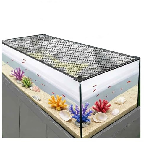 Akvariumlock, antihoppande akvariumlock, magnetiskt nätnät for flera användningsområden förhindrar fisk, reptiler från att hoppa ut(150x50CM/59.06x19.69in)
