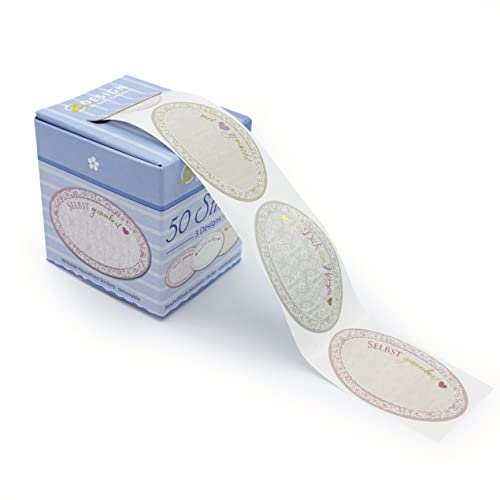 AVERY Zweckform 56861 Marmeladen Etiketten selbstklebend 50 Stück (58x38mm, Aufkleber Marmeladenglas, Einmachen, Haushaltsetiketten ablösbar, Selbstgemacht, beschriftbar) Sticker auf Rolle