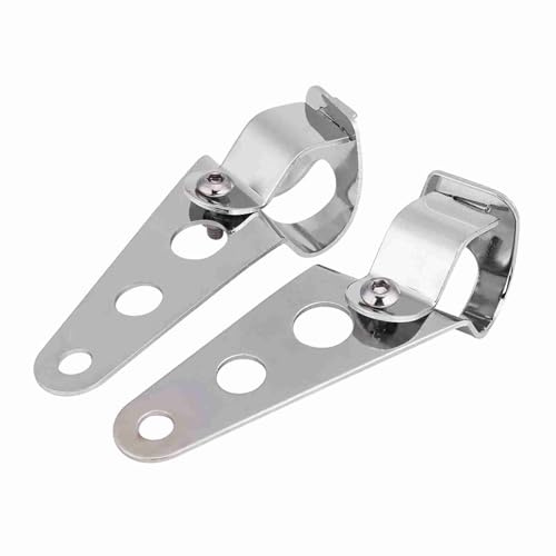 KIMISS Soportes para faro de moto, para y, soportes de horquilla de 28mm a 34mm, 2 piezas, diseño plateado y universal