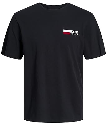 JACK & JONES Jjecorp Logo camiseta SS ONeck Camiseta Cuello Redondo, Black/Print:p4 Small Print, XL Hombre