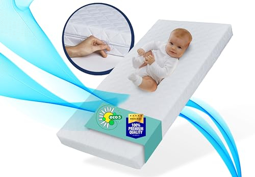 Kids Collective Kindermatratze SMART, Babymatratze 60x120 cm mit abnehmbarem Bezug, waschbar bei 60°C für Babybett oder Gitterbett, 120x60 cm, 6cm hoch, eco5 Zertifiziert, Körpergewicht bis 60kg