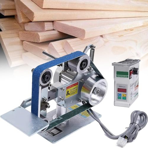 DPQYJPP Lijadora Banda 1 x 30, Amoladora de Banco eléctrica Multifuncional Pulidora Horizontal Vertical Afiladora Máquina de Correa, Máquina de Correa pequeña con Motor sin escobillas