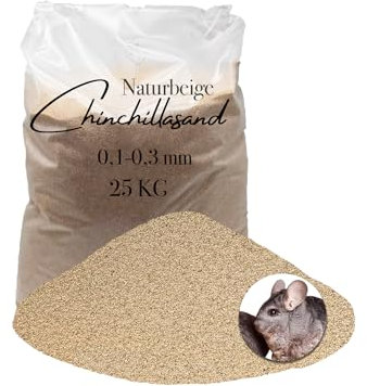 Aquagran Chinchilla Sand 25 kg Beiger 0,1-0,3 mm Badesand Sandbad hocherhitzt keimfrei samtweich