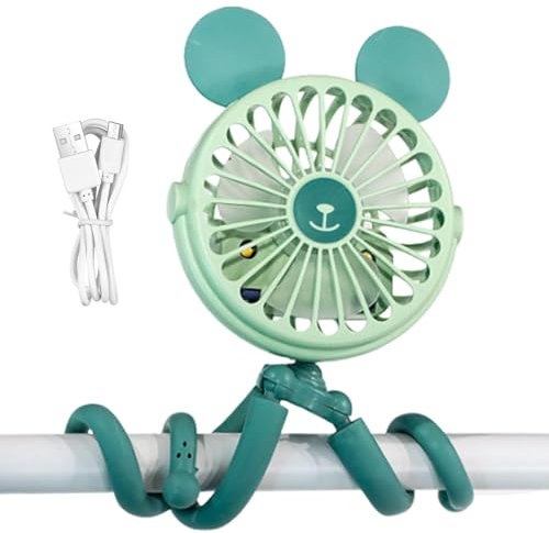 Dranng Ventilador con clip para cochecito, ventilador de pulpo para cochecito - Ventilador de barra con mango de carrito eléctrico Octopus,Fan silenciosa del carro eléctrico portátil que acampa,