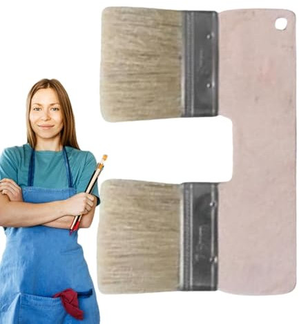 Doppio pennello, pennello doppio colore a forma di U, pennello doppio da 7,6 cm, pennelli con setole in nylon, pennelli per pittura acrilica, pittura texture