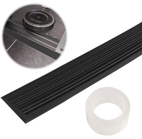 JTgugu Rampa de umbral de puerta, robot aspirador, 100 x 5,5 x 1,6 cm, umbral de transición, de silicona, perfil de transición, autoadhesivo, para puertas y entradas