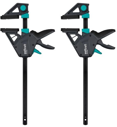 wolfcraft 2 Sargentos monomanual PRO MAX - 8666060 - El sargento de gran fuerza para las máximas exigencias profesionales - ancho de sujeción 300mm