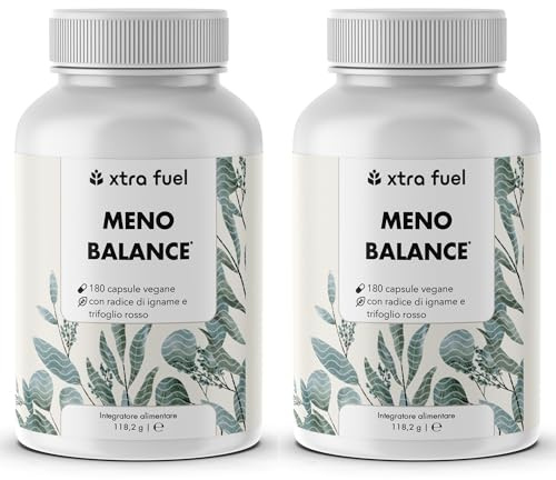 Capsule per la menopausa 360 pezzi - Formula naturale con 500 mg di igname selvatico, 340 mg di trifoglio rosso, 200 mg di estratto di valeriana, ferro, acido folico e vitamine del gruppo B