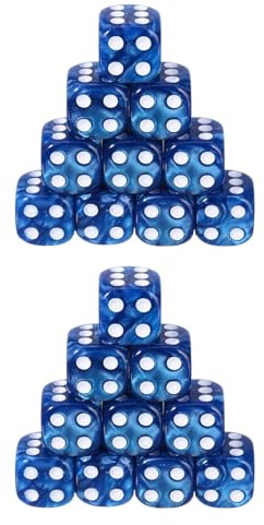 BIFHIG Blå tärningar med 20 pärlmönster, kreativa digitala tärningar, olika speltillbehör, matematiska läromedel, julminnen, gåvor till vänner.
