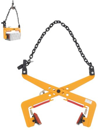 Pinza per sollevamento 350 kg, pinza per bordi, morsetto in pietra regolabile, apertura da 30 a 51 cm, pronta per l'uso, pinza per sollevamento e trasporto (giallo)