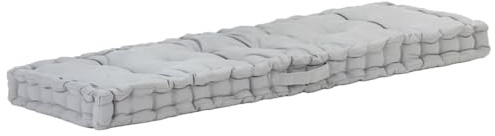 Gecheer Cuscino per pallet e pavimento in cotone, 120x40x7 cm, grigio