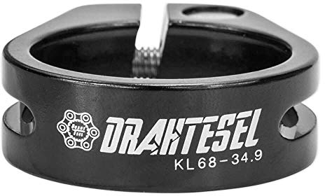 Drahtesel Fahrrad Sattelstütze, Sattel-klemme, Klemmring mit Schraubverbindung, Sattelstützenklemme (Schwarz, 28,6mm)