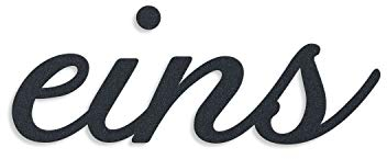 Metzler Hausnummer in Anthrazit aus V2A Edelstahl als Zahlwort, massiver Schriftzug, individuelles Design, rostfrei und robust, mit 3D-Effekt, Made in Germany (Eins, Anthrazit)