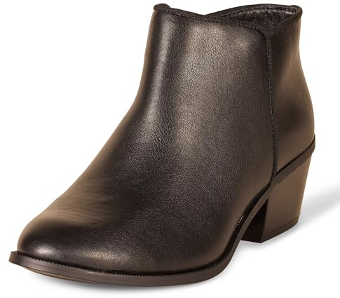 Amazon Essentials Botines Mujer, Negro Cuero de Imitación, 38 EU
