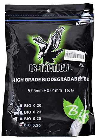 JS-TACTICAL Busta 1KG Pallini BIODEGRADABILI Hi Precision 0.30G Bianchi JS-BIO0.30