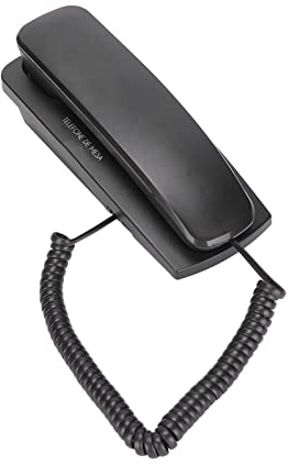 Teléfono de Escritorio con Cable, Teléfono de Pared Portátil Teléfono Fijo con Cable con Función de Silenciamiento para Volver a Marcar, Teléfono Clásico Retro Teléfono Fijo con Cable(Negro)