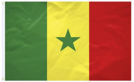 Drapeau Senegal - 60x90cm - Tissu Renforcé - Couture Durable - Couleurs Vives - Drapeau Extérieur Intérieur - Oillets Intégrés - Drapeau National