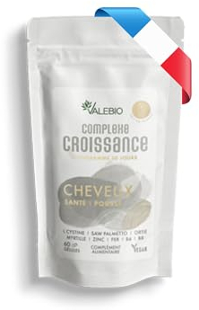 Complexe croissance cheveux | Pousse cheveux & anti chute | Biotine, ortie, L-Cystine | Idéal contre les chutes de cheveux hormonales | 60 gélules, cure 1 mois | Valebio