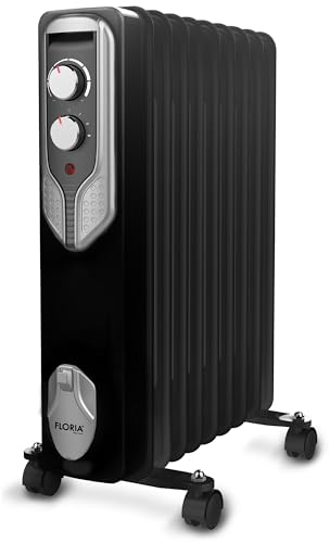 Öl Radiator 9 Rippen | 2000 Watt | 3 Stufen | Energiesparend | Ölradiator | Radiator Heizung | Heater | Heizgerät | Paneelheizkörper | Elektroheizung | Öl-Radiator | Heizkörper | Mini Heizung