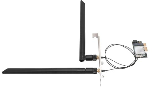 Tarjeta WiFi, Tarjeta Adaptadora de Red WiFi Inalámbrica PCIe para PC de Escritorio Windows 8/10/11, Tarjeta de Red 5G de Doble Banda 2,4G 5G 867Mbps (Antena Desmontable)