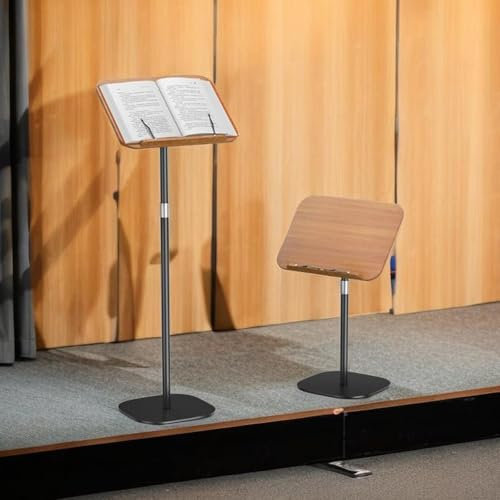 GMBAYUE Rednerpult Klappbar Holz, Rednerpult Höhenverstellbar, Rednerpult Holz Tragbar, Schräges Rednerpult für Konferenzen, Auditorien, Klassenzimmer(1.3 Meters)