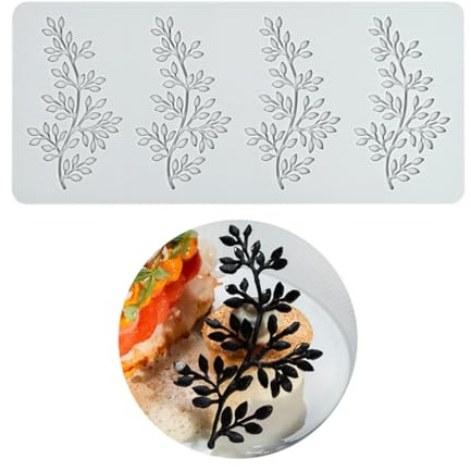 mostsom Stampo in Silicone 3D con Motivo di Rami e Foglie a Intaglio, Tappetino in Pizzo per Dolci, Stampo per Cioccolato Fai-da-Te, Decorazione Creativa per la Presentazione di Dolci, Utensile da