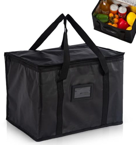 Food Delivery Bag, 40L Thermal Bags Foldable Insulated Grocery Bag Leak-Proof Cooler Bag for Shopping Camping BBQ Picnic Family Outdoor Travel