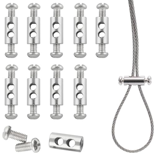 VisageVitalit 10 Pezzi Morsetto per Fune Metallica, Morsetti per Filo Stendibiancheria, Morsetti Serracavo per Fune Metallica, Morsetti Cavi Acciaio Morsetti per Cavo Acciaio