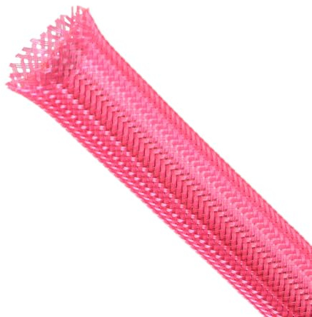 Braided Expandable Cable Sleeve, PET Wire Loom, Flexible Mesh Sleeving Cord Management for TV, Computer, Home Theater, Automotive, Protect Cat from Chewing Cords (Pink, 1/8 x 25ft)