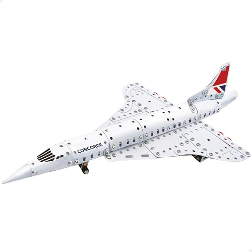 ColorBaby Smart Theory Juego de construcción avión, Modelo Concorde, +260 pcs Metal, Incluye Herramientas Montaje, Regalo niño 8 años, Maquetas, Juguete Educativo, Stem, Regalos Originales (39596)