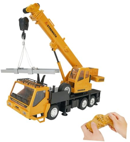 HEMOTON 24 Control Remoto con Mesa Giratoria 320° Grúa Elevadora de Juguete Educativo para Batería Recargable Construcción Juegos